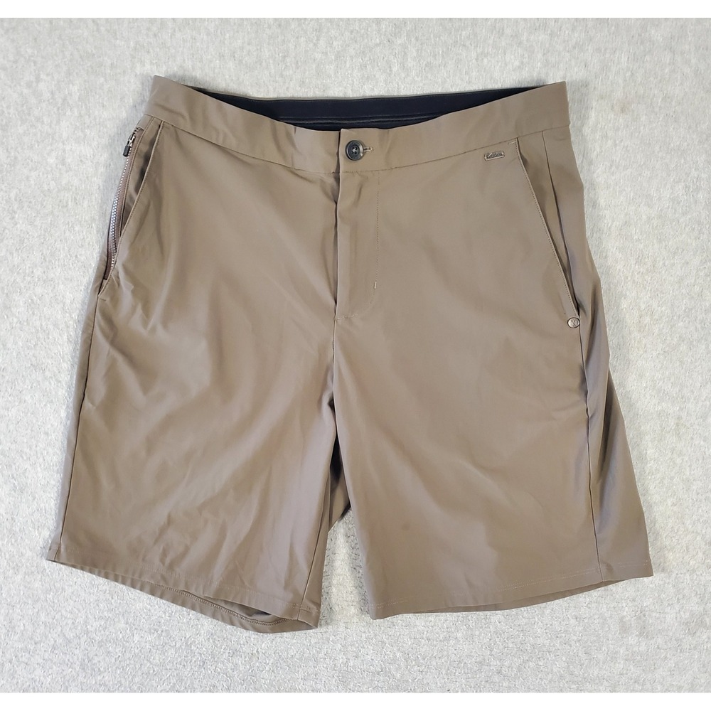 Vuori Fleet Shorts Mens Medium Beige Tan Athletic Travel Hiking 30x8 Golf Casual